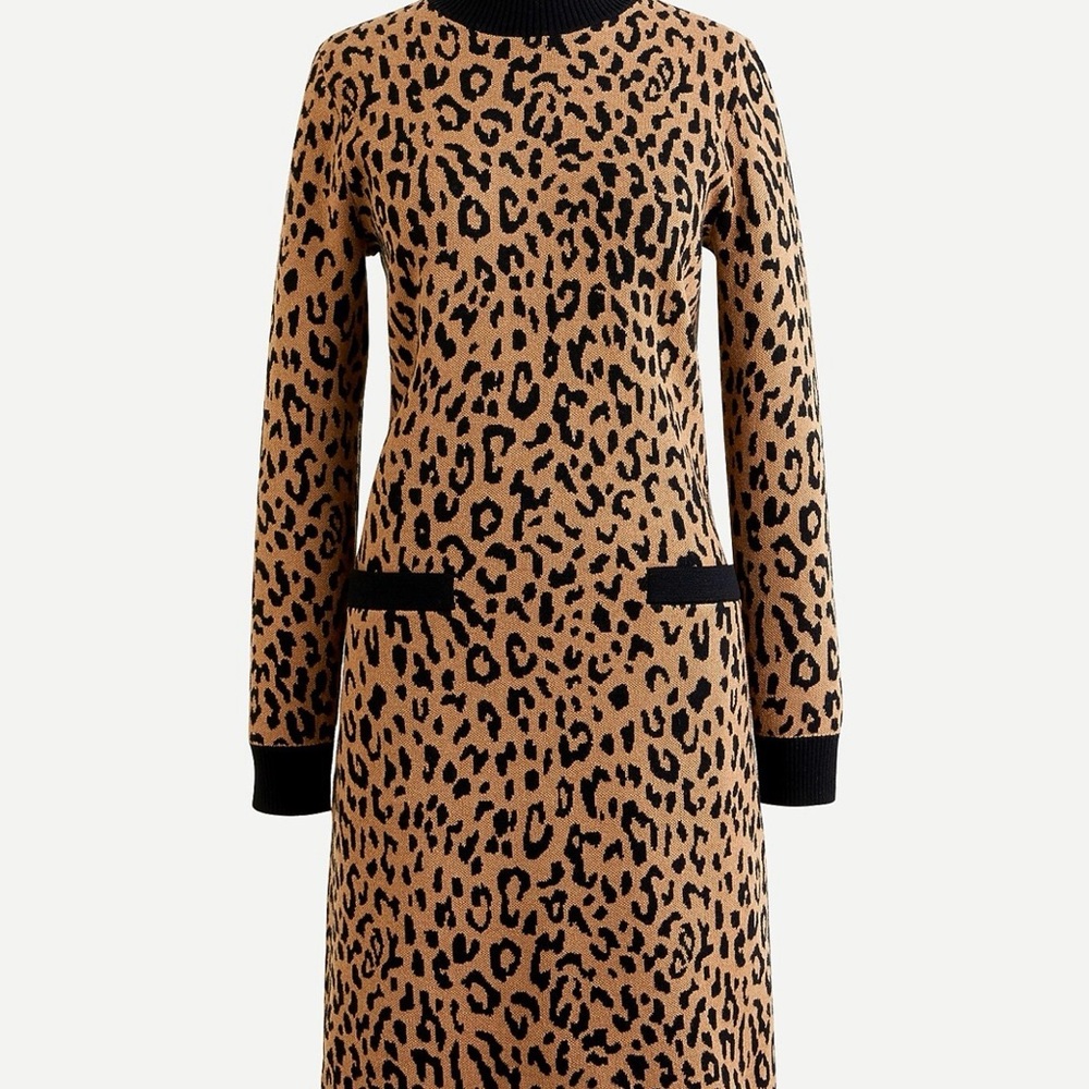 Leopard Print Sweater Knit Dress NWT